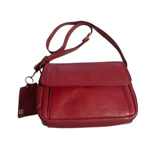 GIANI BERNINI Red Leather Crossbody Bag